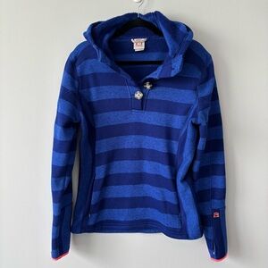 Avalanche - Thick Blue Striped Hooded Sweater